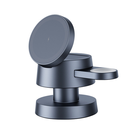 Ładowarka indukcyjna MFC Mushroom Lamp 15W szybka bezprzewodowa magnetyczna MagSafe do Apple Watch / iPhone / AirPods (Szara)
