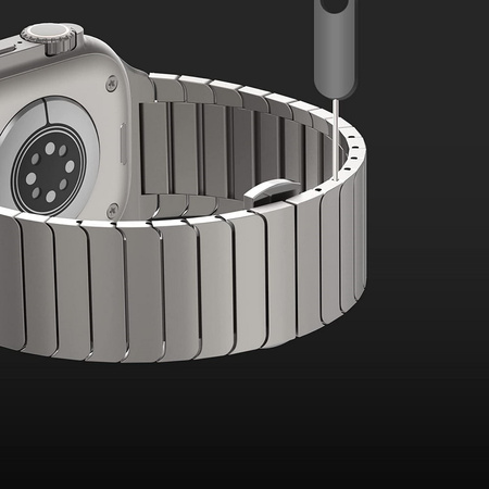 Pasek bransoleta stalowa Steel Link do Apple Watch 4/5/6/7/8/9/10/11/SE/Ultra 1/2/3 44/45/49mm (Tytanowy)