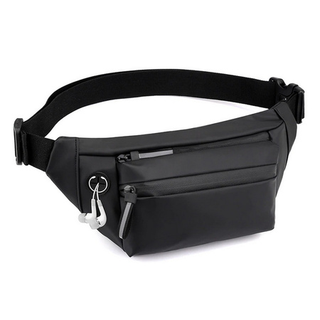 Saszetka D-Pro Crossbody Fanny Pack biodrówka nerka sportowa torebka na pas (Czarny)
