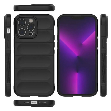 Etui D-Pro 3D Silicone Case Wrist Rope ze smyczą na nadgarstek - iPhone 15 (Czarny)