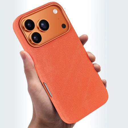 D-Pro Micro Velvet Fabric MagSafe etui materiałowe magnetyczne do Apple iPhone 17 Pro (Brązowy)