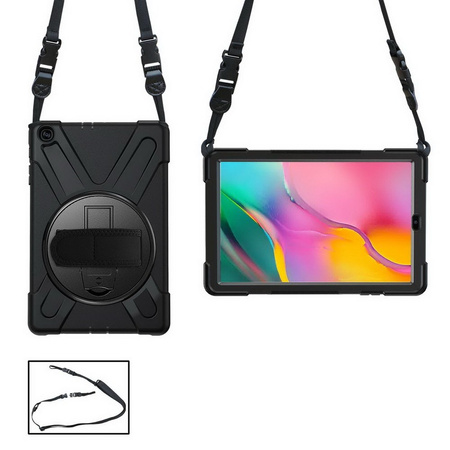 D-Pro 360 Armor Strap Case etui pancerne z uchwytem na rękę i paskiem na ramię Samsung Galaxy Tab S5E T720/T725 2019