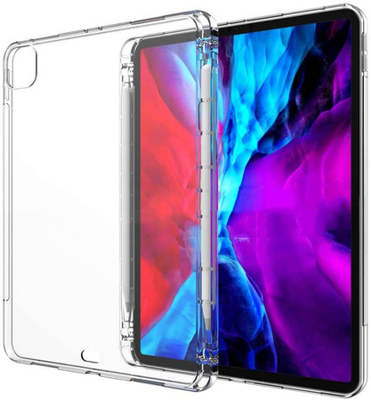 Etui silikonowe TPU z miejscem na rysik do Apple iPad Pro 11" 5 Gen. M4 (2024) / 6 Gen. M5 (2025) (Przezroczysty)