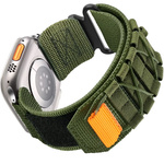Pasek D-Pro Nylon Tactical Band opaska sportowa taktyczna militarna do Apple Watch 4/5/6/7/8/9/10/SE/Ultra 44/45/46/49mm (Army Green / Zielony)