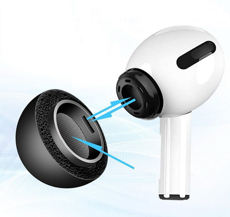 Memory Foam pianki z pamięcią końcówki do AirPods Pro 1/2 rozmiar M (2 szt.) (Black)