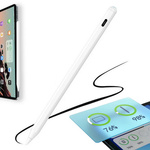 Rysik D-Pro Stylus Pen Pencil 2 Gen. Palm Rejection / Tilt Sensing / Wireless magnetyczne ładowanie + USB-C dla Apple iPad (2018-2025) iPad 6/7/8/9/10/11 Mini 5/6/7 Air 3/4/5/6/7/M2/M3 Pro 11" 1/2/3/4/5/M4 iPad Pro 12.9" 3/4/5/6 Pro 13" 7 M4 (Biały)