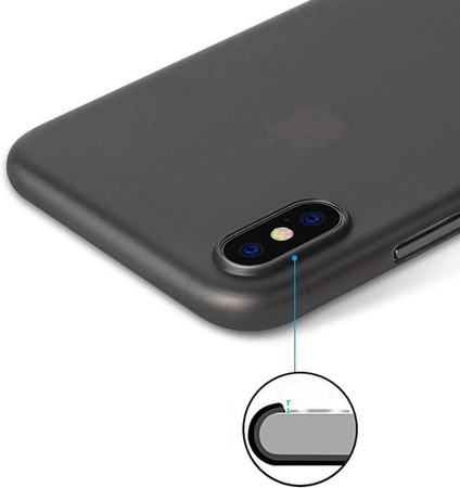 Etui D-Pro Air PP Case 0.4mm ultra cienkie najcieńsze minimalistyczne matowe iPhone XS Max (Czarny)