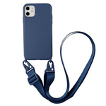 D-Pro Crossbody Silicone Case XL Strap etui z paskiem do iPhone 13/14 (Cobalt Blue)