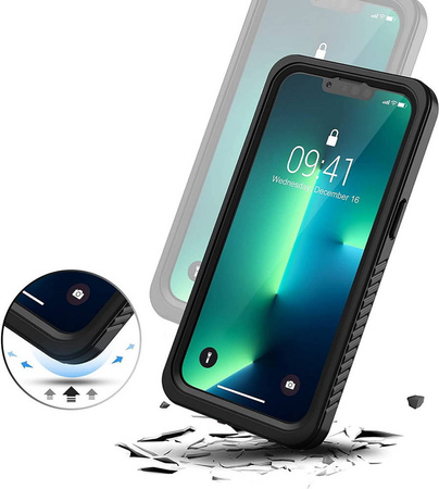 D-Pro 360° Waterproof Case IP68 etui wodoodporne wodoszczelne do iPhone 13 mini (Black)