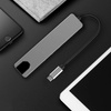 Adapter Hub D-Pro 8w1 przejściówka rozdzielacz USB-C do HDMI 4K UHD / 2x USB Type-C PD / USB 3.0 / SD / TF / RJ45 LAN 100Mbps (Space Gray / Szary)