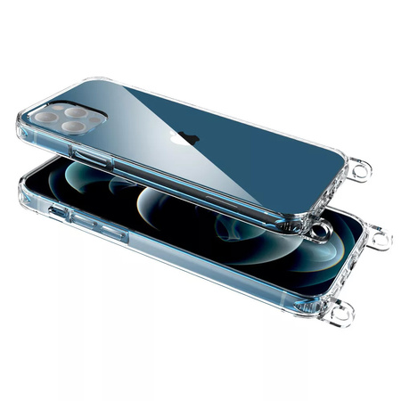 Etui D-Pro Crossbody Clear Hooks XL Strap etui z paskiem na ramię szyję do iPhone 11 Pro (Przezroczysty