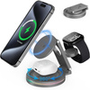 Ładowarka indukcyjna Qi2 MagSafe AluCircle Wireless Charger szybka bezprzewodowa magnetyczna aluminiowa stacja do ładowania Apple Watch / iPhone / AirPods (Space Gray / Szary)