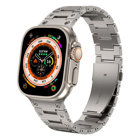 Bransoleta tytanowa Y Steel Link pasek do Apple Watch 4/5/6/7/8/9/10/11/SE/Ultra 1/2/3 44/45/46/49mm (Tytanowy)