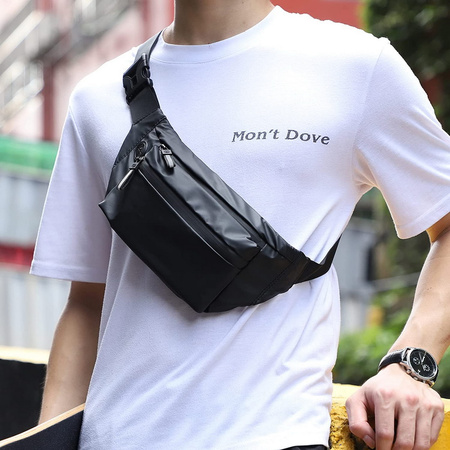 Saszetka D-Pro Crossbody Fanny Pack biodrówka nerka sportowa torebka na pas (Czarny)