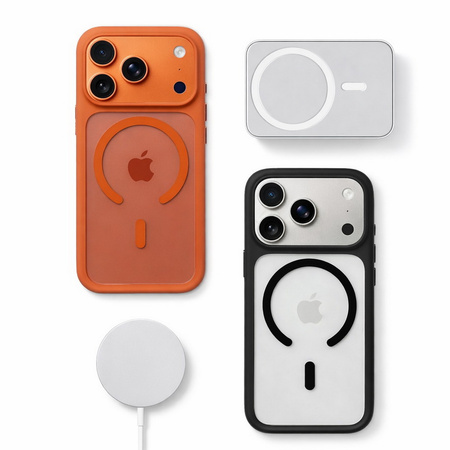 Etui D-Pro EdgePop MagSafe Case TPU+PC obudowa hybrydowa wzmacniana magnetyczna do Apple iPhone 17 Pro (Pomarańczowy)