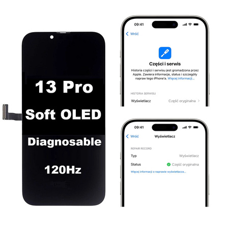 Wyświetlacz LCD Diagnosable ekran dotyk digitizer programowalny z możliwością przypisania jako oryginał do Apple iPhone 13 Pro (Soft OLED 120Hz)
