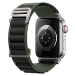 Pasek MFC Alpine X Nylon Loop Band opaska sportowa nylonowa do Apple Watch 4/5/6/7/8/9/10/SE/Ultra 44/45/46/49mm (Military Green/Black / Ciemny Zielony/Czarny)