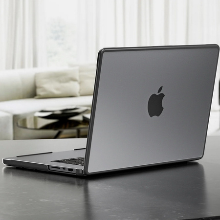 Etui Hard Case TPU+PC obudowa do Apple MacBook Pro 14 M1 A2442 (2021) / M2 A2779 (2023) / M3 A2918/A2992 (2023) / M4 A3112/A3185/A3401 (2024) / M5 A3434 (2025) (Biały Mat + Czarna ramka)