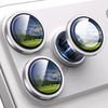 3x Szkło na aparat kamerę AR+AF antyrefleksyjna szybka ochronna z metalowym ringiem z aplikatorem do Apple iPhone 17 Pro / 17 Pro Max (Silver / Srebrny)