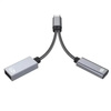 Adapter Splitter rozdzielacz przejściówka 2w1 USB-C OTG 60W PD USB-A 2.0 (Space Gray)