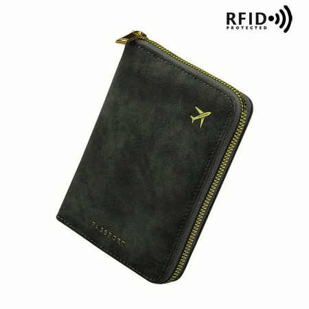 Portfel D-Pro RFID Passport Wallet bezpieczne etui na paszport, karty i dokumenty (Czarny)