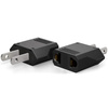Adapter sieciowy przejściówka gniazdko polskie europejskie EU PL - wtyczka amerykańska USA Kanada (Czarny)