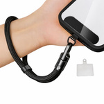 Smycz na nadgarstek D-Pro Rope Wrist Strap V2 sznurek pasek na rękę i wkładka pod etui do telefonu  (Czarny)