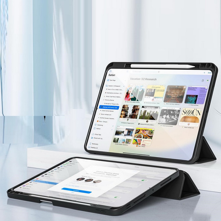 Etui D-Pro Smart Cover Case pokrowiec obudowa z klapką z uchwytem na rysik do Apple iPad Pro 13" 7 Gen. M4 (2024) / 8 Gen. M5 (2025) (Czarny)