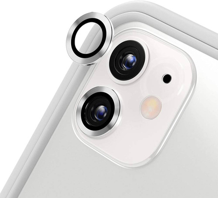 Eagle Eye Lens szkło + metalowa ramka na tylną kamerę aparat do iPhone 12 mini/12/12 Pro (1 szt.) (Silver)