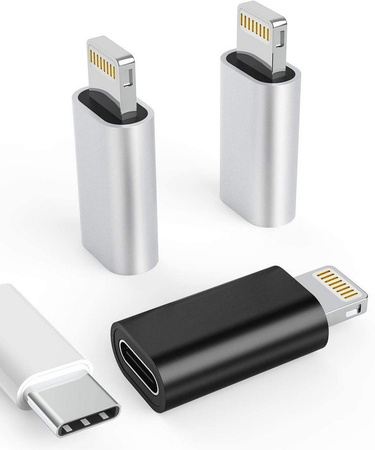 Adapter przejściówka USB-C Typ-C do Apple Lightning iPhone (Silver)