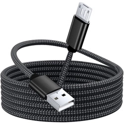 Kabel nylonowy USB do Micro USB wzmacniany przewód długi 500cm (Czarny)
