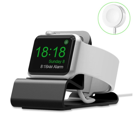 Stojak z ładowarką USB-A stacja do Apple Watch 4/5/6/7/8/9/10/11/SE/Ultra 1/2/3 (Szary/Biały)