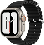 Pasek opaska sportowa D-Pro Ocean Loop do zegarka Apple Watch 4/5/6/7/8/9/10/11/SE/Ultra 1/2/3 44/45/49mm (Czarny)