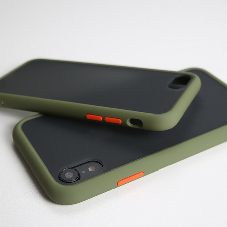 EverTech Contrast Matowe Etui Obudowa iPhone 11 Pro Max (Army Green/Red)