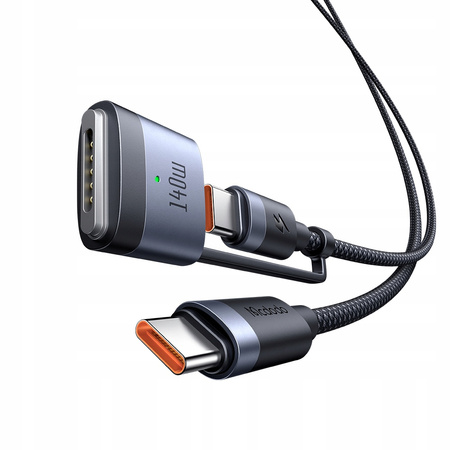 Kabel Mcdodo przewód zasilający magnetyczny 240W/140W USB-C/MagSafe3 do ładowania Apple MacBook Pro 14/16 Air 13/15 M2 M3 M4 200cm 2m (Czarny)