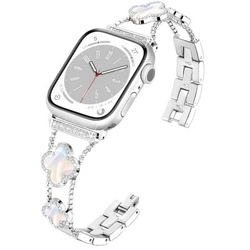 Bransoleta Glow VNC Clover Band  ozdobny pasek do Apple  Watch 38/40/41/42mm 1/2/3/4/5/6/7/8/9/10/SE (Srebrny)