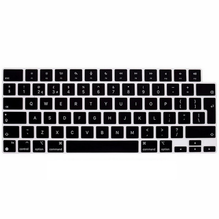 Osłona silikonowa nakładka na klawiaturę do Apple do MacBook Pro 14/Pro 16 M1/M2/M3/M4/M5 (2021-2025) / Air 13/Air 15 M2/M3/M4 (2022-2025) (EU) (Czarny)
