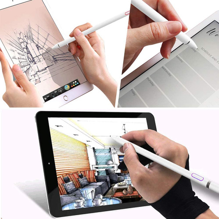 Rysik D-Pro Stylus Pen Active Pencil S7 aktywny pojemnościowy uniwersalny do ekranów dotykowych tablet telefon iOS Android Windows (Biały)