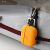 D-Pro Leather Case skórzane etui do Apple AirPods Pro 1/2 z metalową zawieszką (Czarne)