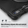 Etui D-Pro 360 Armor Strap Case obudowa pancerna z uchwytem na rękę i paskiem na ramię z wbudowaną folią na ekran do Samsung Galaxy Tab S10 FE 10.9" (SM-X520 / SM-X526) 2025