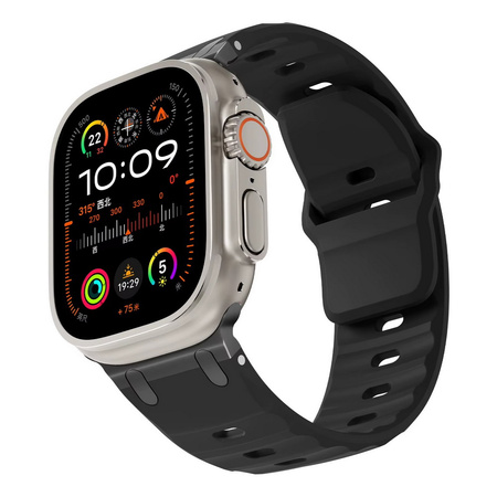 Pasek D-Pro Metro Band opaska sportowa do Apple Watch 4/5/6/7/8/9/10/11/SE/Ultra 1/2/3 44/45/46/49mm (Czarny)