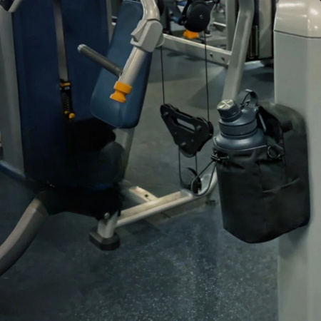 Zestaw: Butelka termiczna bidon ze stali nierdzewnej 30cm 0,95l 950ml + Torba magnetyczna (Czarny)