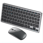 Klawiatura i mysz bezprzewodowa Bluetooth 2.4G + USB do komputera PC Mac iPad Windows Android Smart TV (Space Gray / Szary)