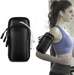 Etui D-Pro NeoDot Armband opaska sportowa na ramię nadgarstek do biegania na rower saszetka pokrowiec na telefon klucze słuchawki (Czarny)