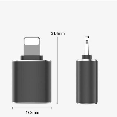 Adapter przejściówka USB 3.0 do Apple Lightning iPhone (Black)