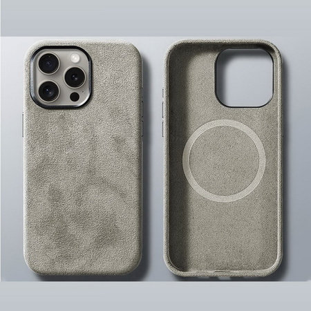Etui Sancore Alcantara® oryginalna włoska tkanina zamszowa obudowa z magnesem MagSafe iPhone 12 Pro Max (Tytanowy) 