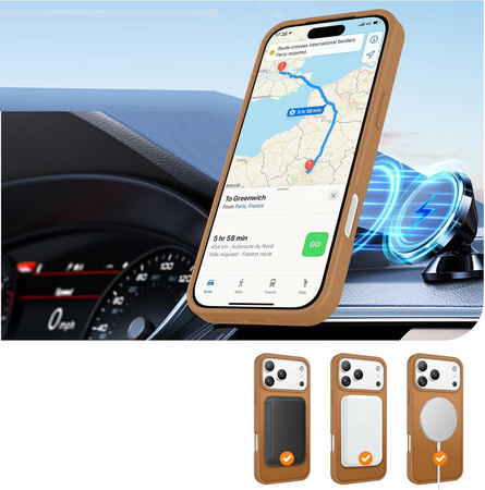 Etui D-Pro Matte Hybrid MagSafe Case obudowa magnetyczna iPhone 17 Pro (Brązowy)