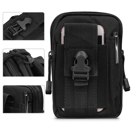 Molle Tactical Waist Pack etui taktyczne kabura do paska na telefon (Black)