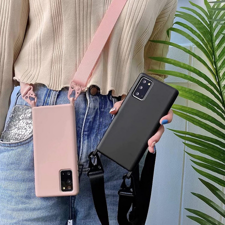 Etui D-Pro Crossbody XL obudowa pasek smycz zawieszka na ramię szyję do Samsung Galaxy S23 Plus (Czarny)