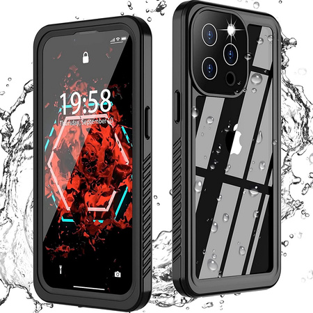 Etui D-Pro 360° Waterproof Case IP68 obudowa wodoodporna wodoszczelna pancerna do iPhone 14 Pro Max (Czarny)